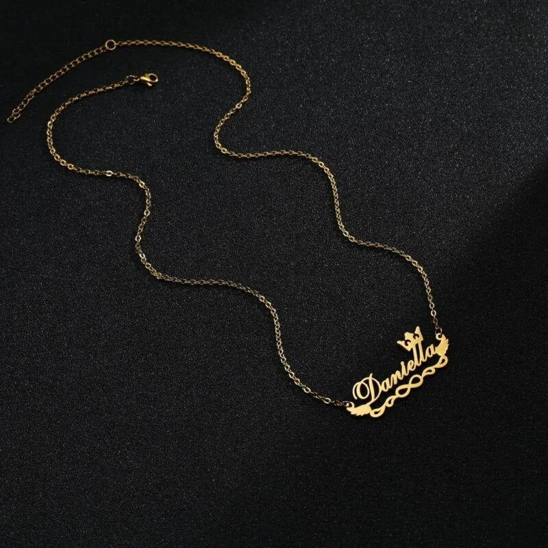 Princess Crown & Infinity Design Name Necklace - Image 3
