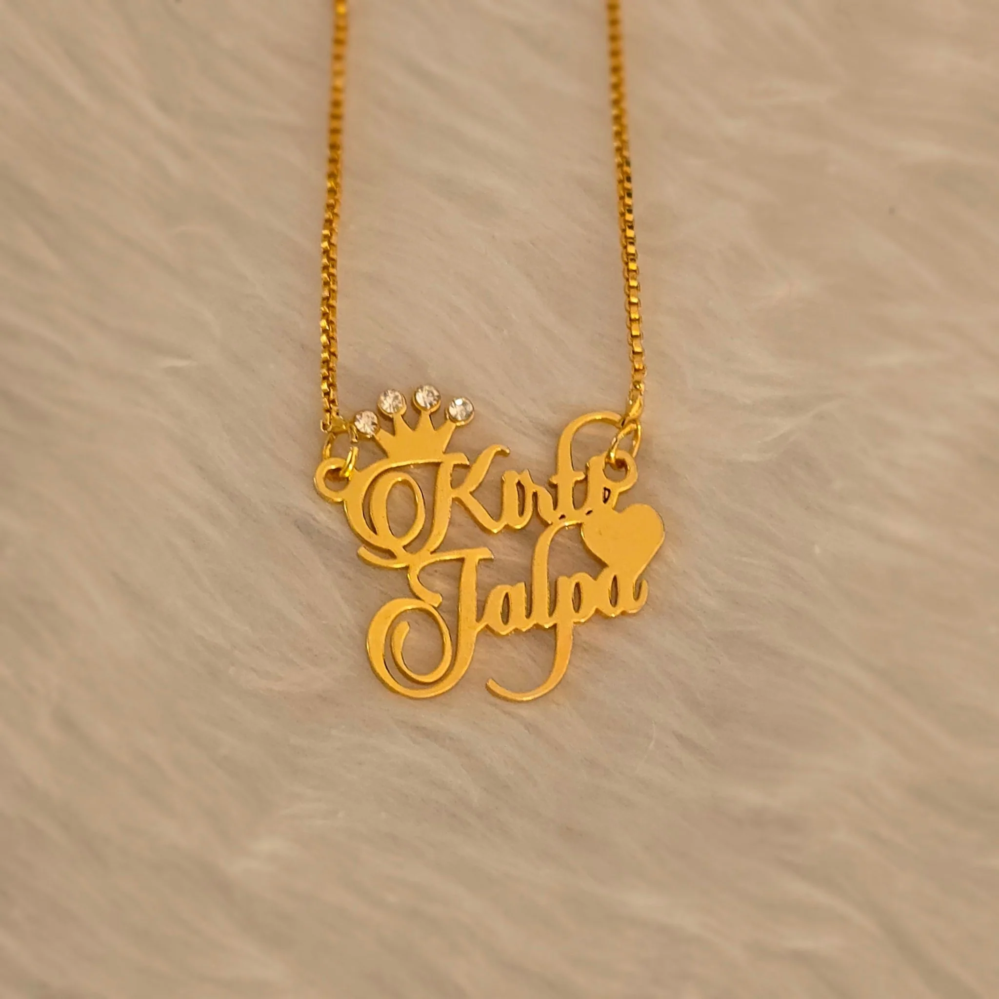 Diamond Crown Star Heart Personalized Name Necklace - Image 2