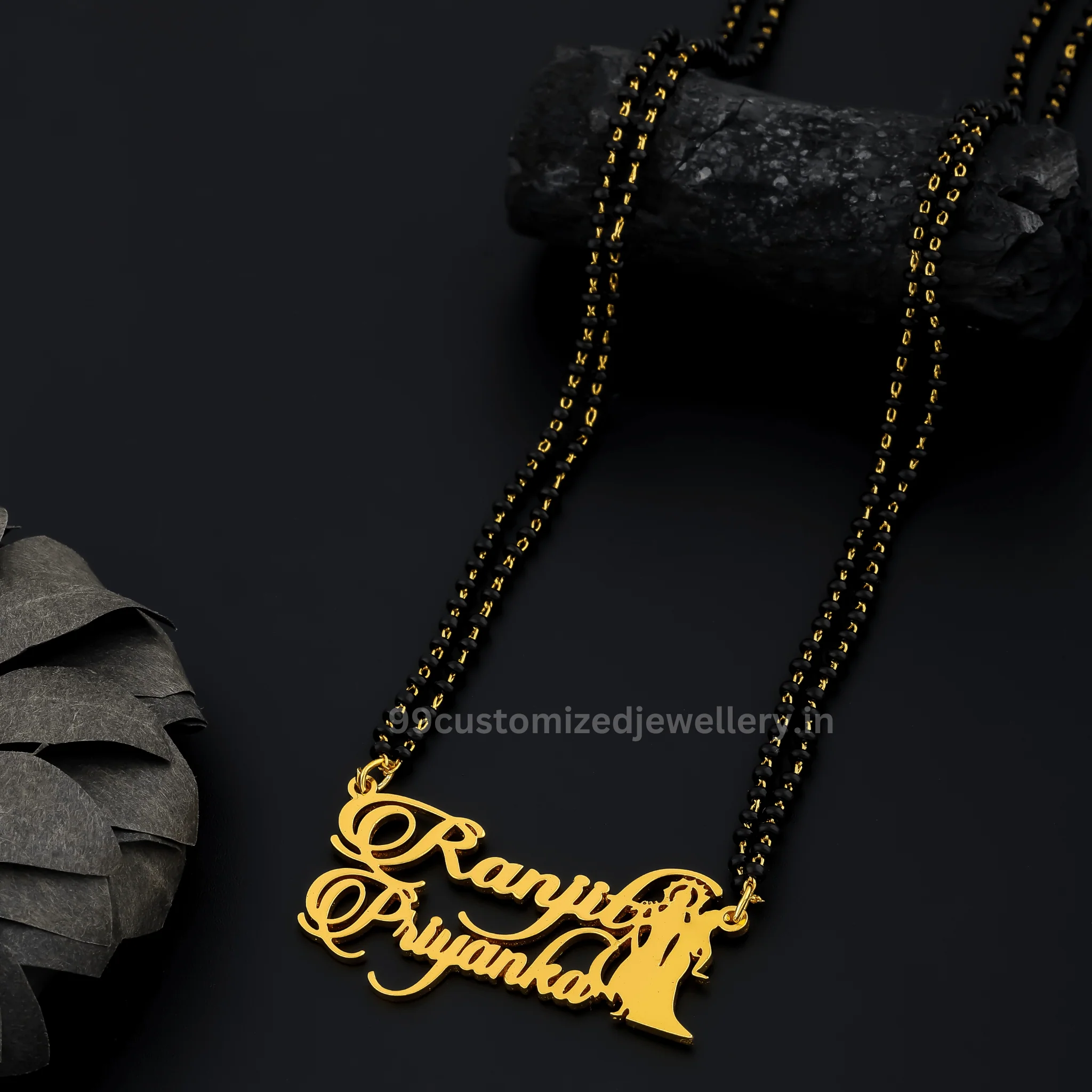 Personalized Couple Name Necklace – Custom Gold Name Pendant for Couples - Image 2
