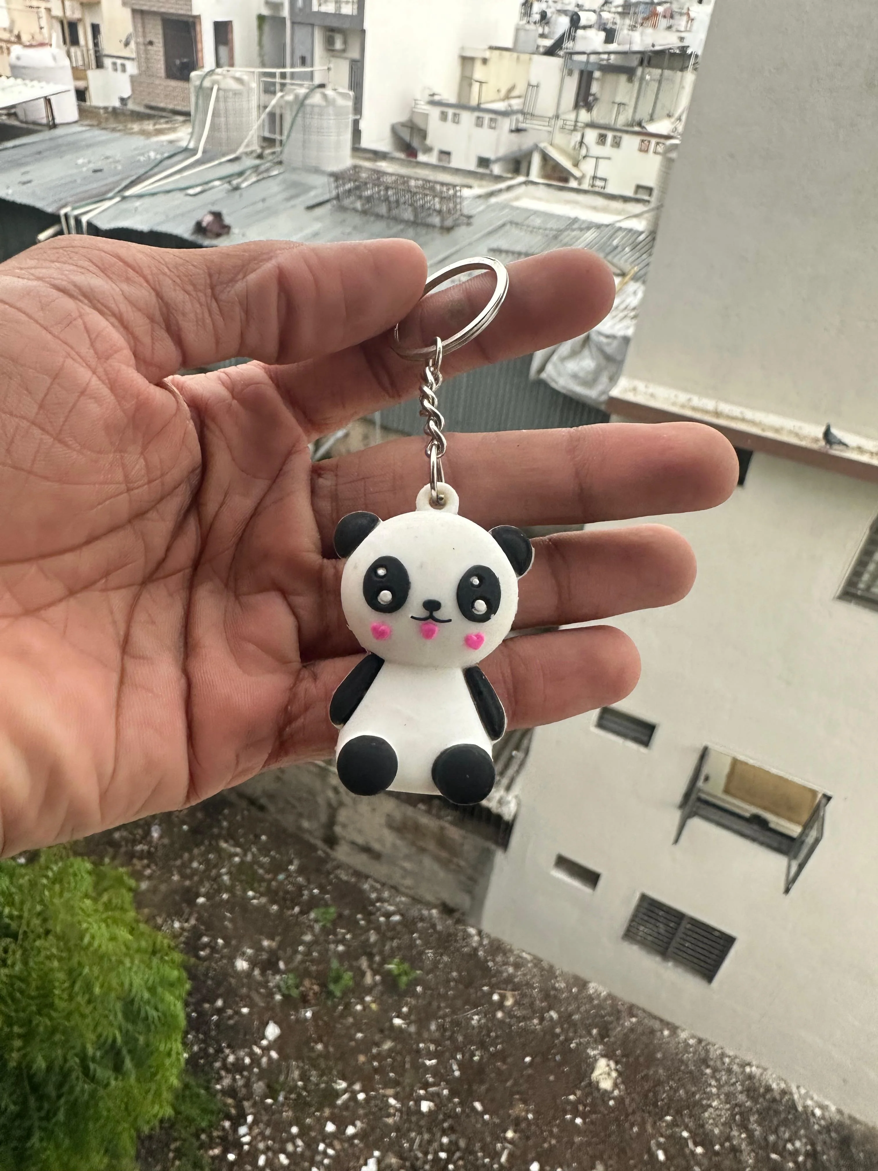 Cute Panda Keychain – Soft Silicone Cartoon Design(K-2) - Image 3