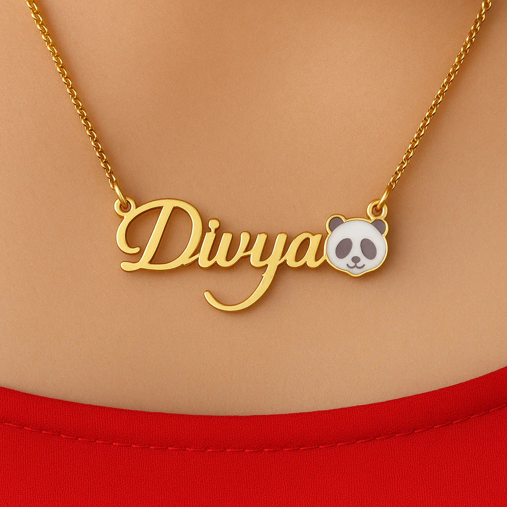 Cute Panda Name Necklace
