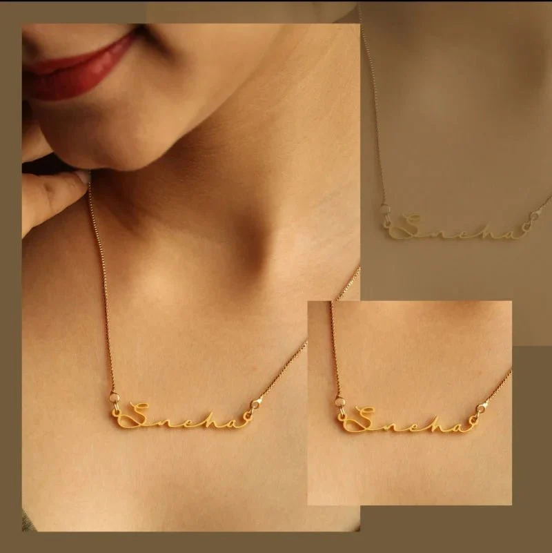 Gold Plated Signature Style Name Necklace - Image 5