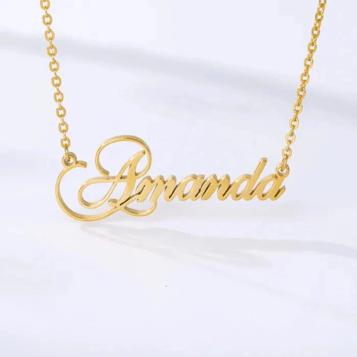 Gold Plated Stylish Name Necklace - Image 2