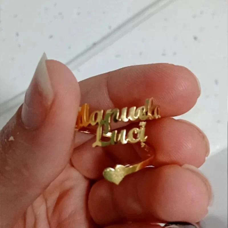 Heart Couple Name Ring - Image 2