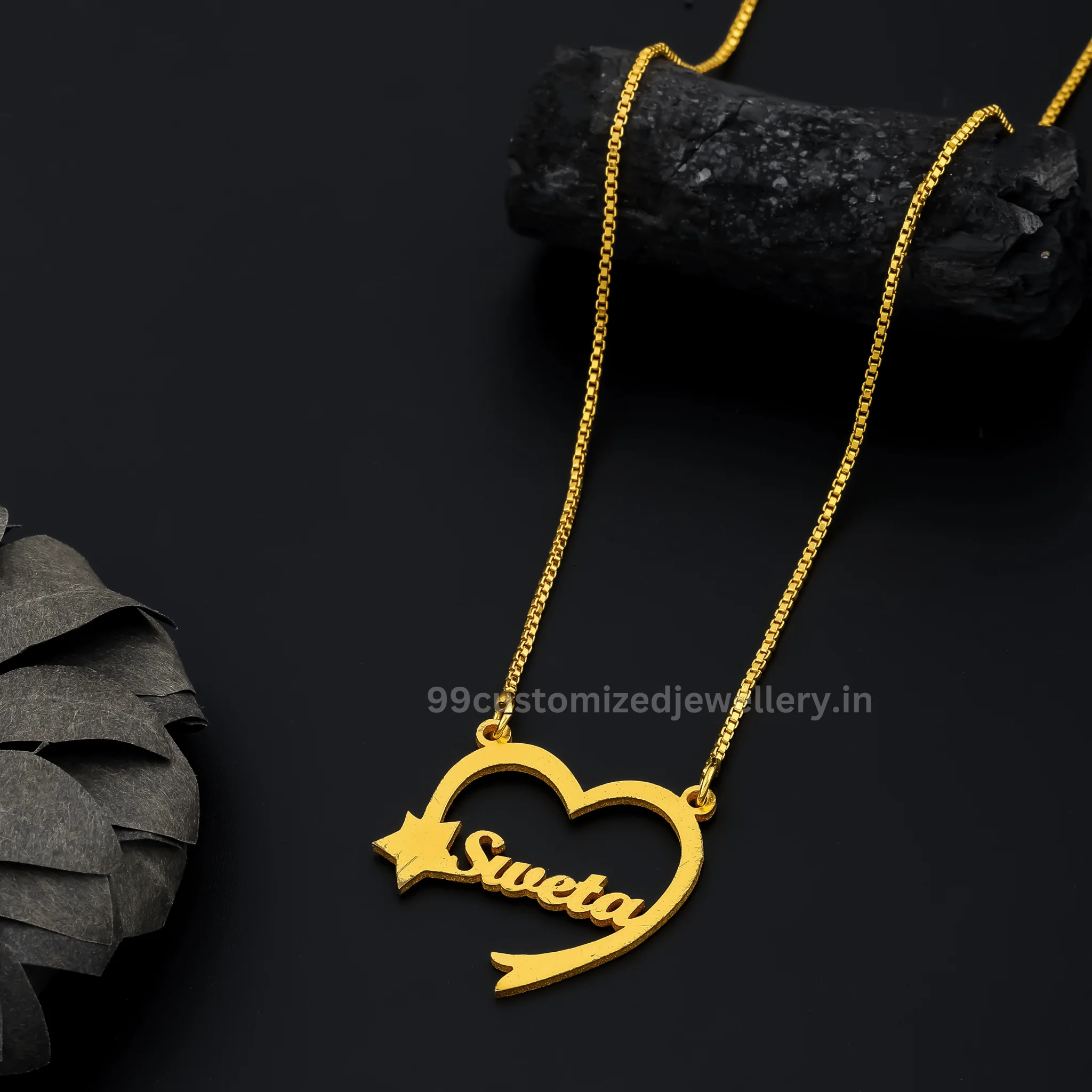 Heart with Star Name Necklace - Image 2