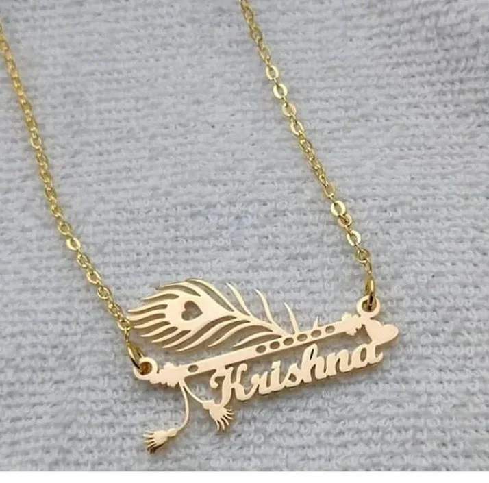 Morpankh Design Name Necklace