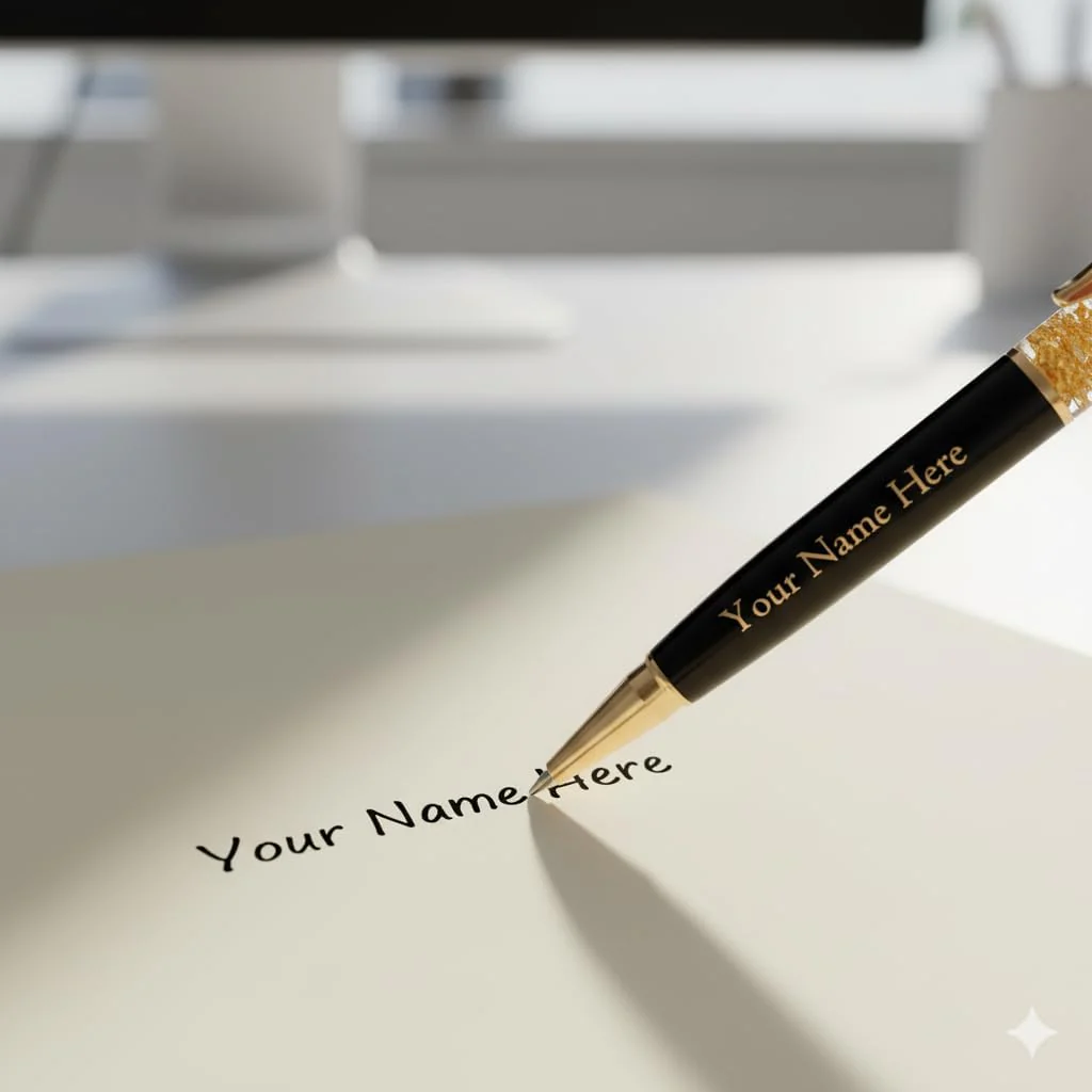 Personalized Crystal Name Pen | Custom Engraved Luxury Ball Pen - Image 3