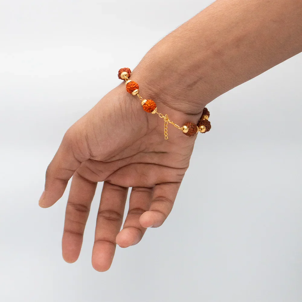 Personalized Rudraksh Name Rakhi with Morpankh Design – Handcrafted Raksha Bandhan Gift - Image 5