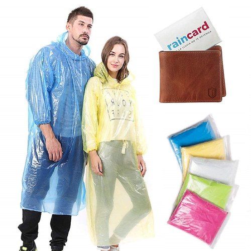Portable Disposable Raincoat Card | Pocket Size Waterproof PVC Rain Poncho with Hood | Unisex - Image 3