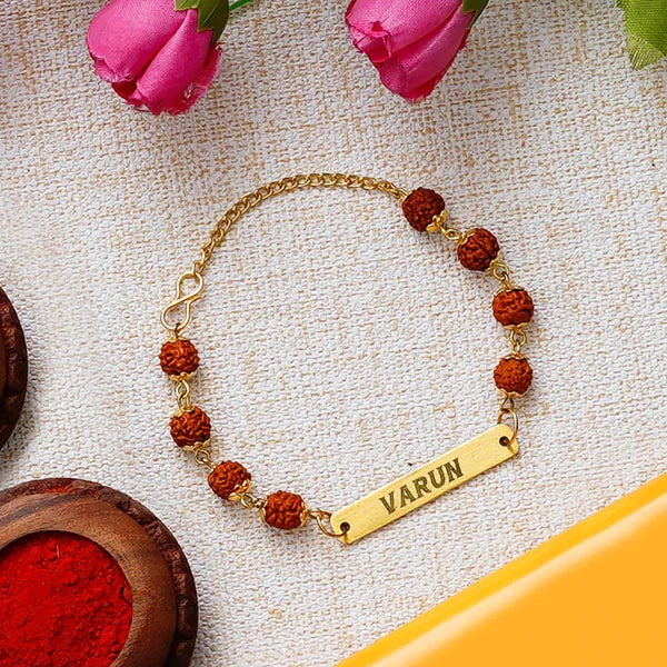 Rudraksha Name Rakhi – Personalized Raksha Bandhan Gift for Brother - Image 3