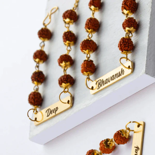 Rudraksha Name Rakhi – Personalized Raksha Bandhan Gift for Brother - Image 4