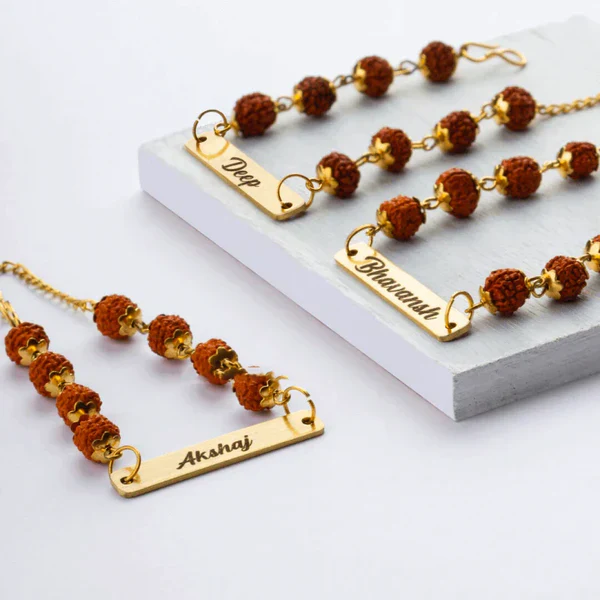 Rudraksha Name Rakhi – Personalized Raksha Bandhan Gift for Brother - Image 6