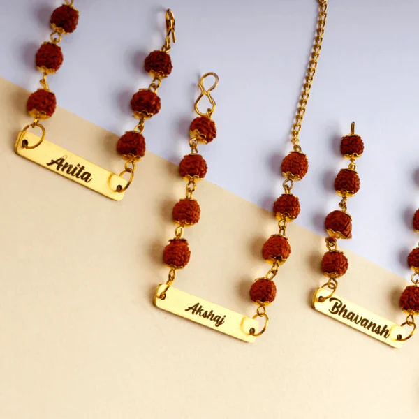 Rudraksha Name Rakhi – Personalized Raksha Bandhan Gift for Brother - Image 7