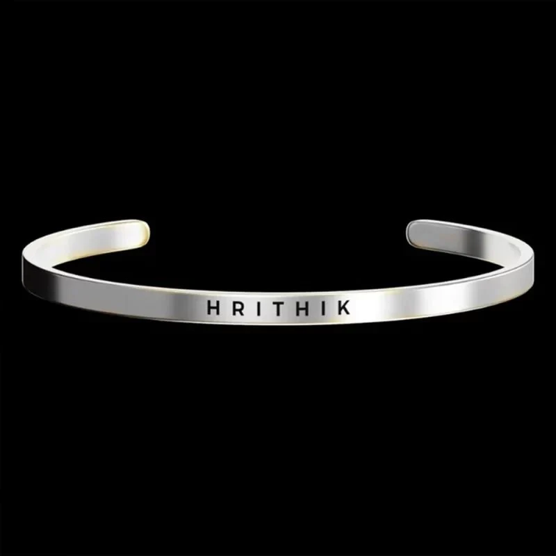 Silver Plated Personalized Engraved Name Kada - Image 3