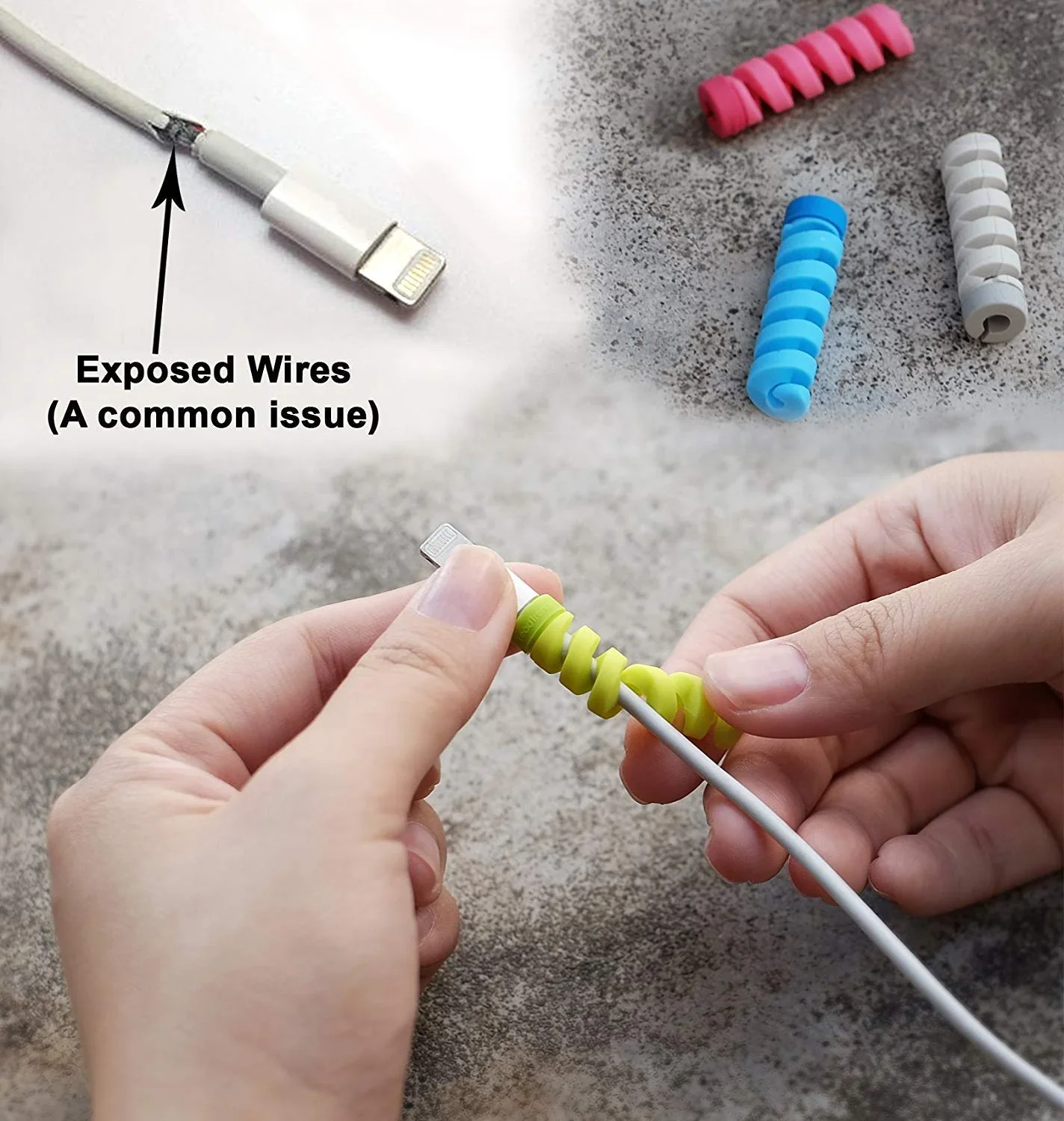 Spiral Charger Spring Cable Protector Data Cable Saver (Pack of 4) - Image 5