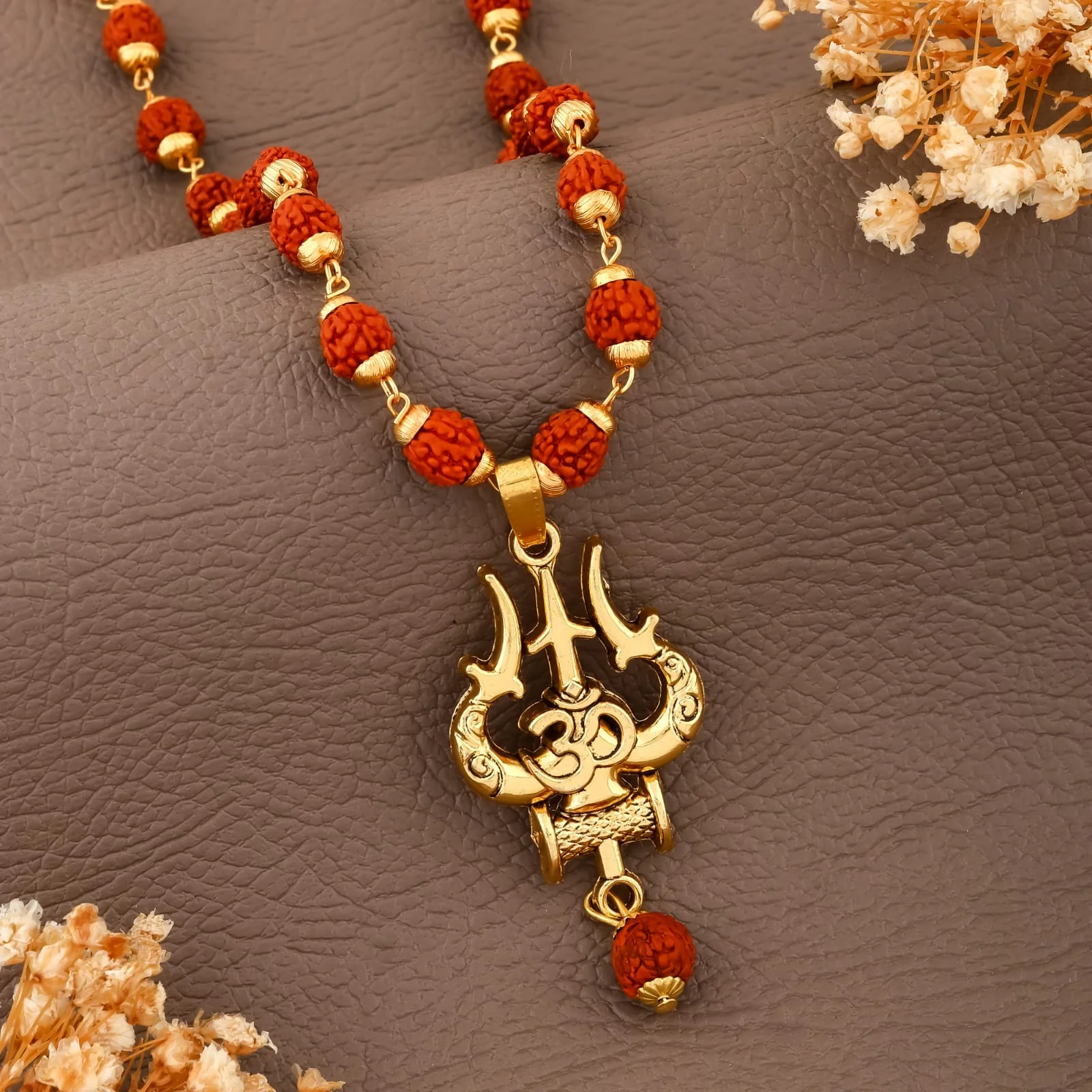 Trishul Om Rudraksha Mala with Pendant(R-9) - Image 3