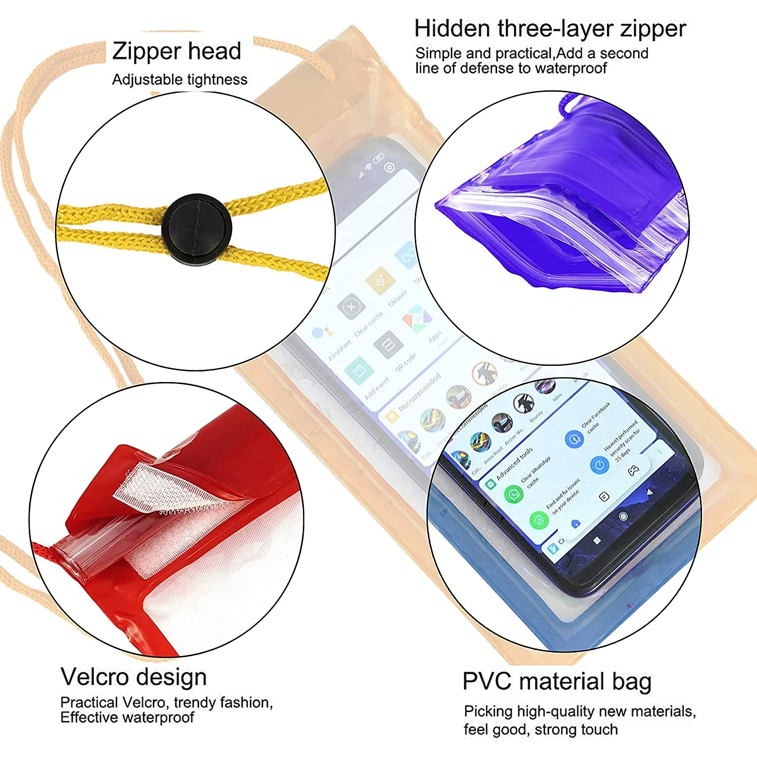 Waterproof Mobile Pouch with Triple Zipper Seal – Universal Fit (Random Color) - Image 5
